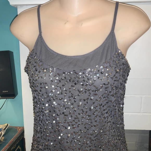 NWT Y2K WALTER BAKER W118 SEQUIN MESH SHIMMER SLIP DRESS  XS - Picture 3 of 6